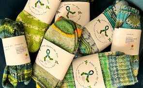 Mit Liebe und vielen positiven Gedanken gestrickte „Grüne Socken'